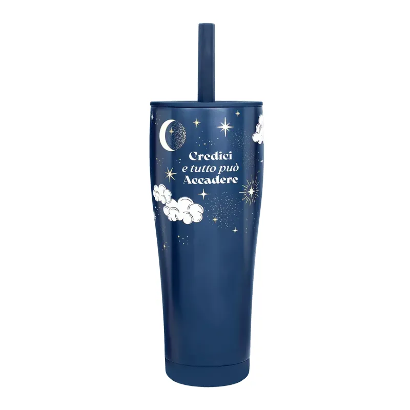 Bialetti Cielo Stellato Tumbler with Straw 500ml