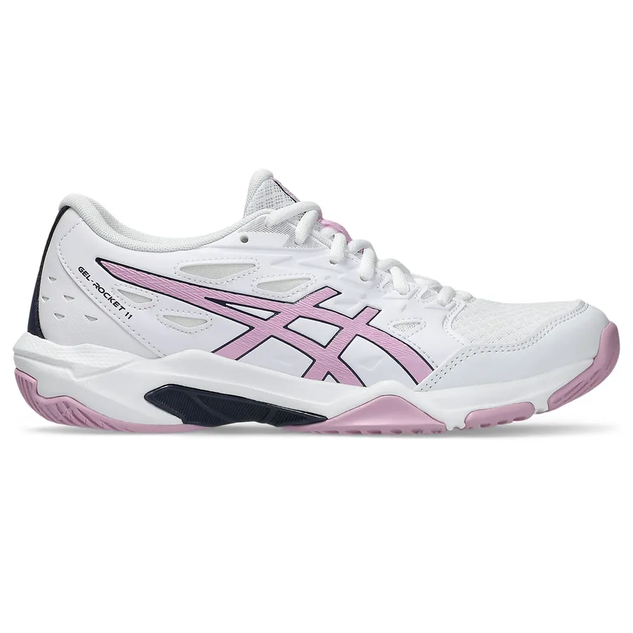 ASICS GEL-ROCKET 11 White/Pink indoor court shoe — SR_RT_GLB