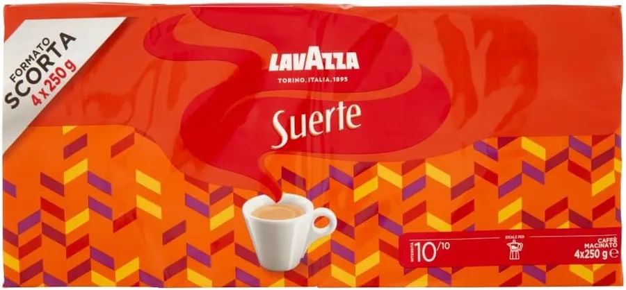 Lavazza Suerte ground coffee, pack of 4 x 250 g