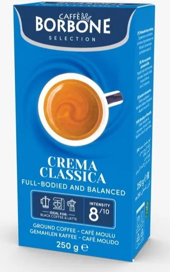 Caffe Borbone Crema Classica ground coffee, 250 g pack