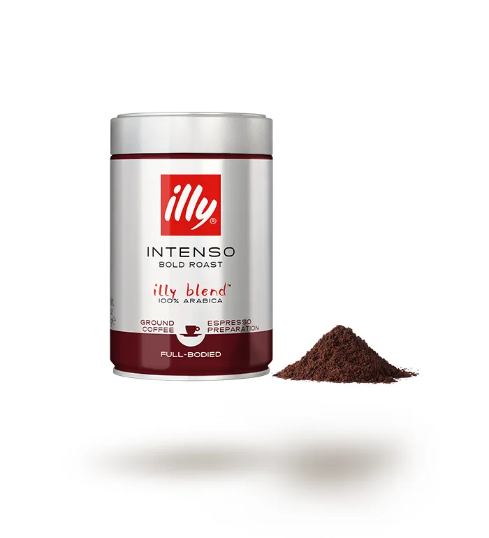 illy Intenso dark roast ground espresso coffee, 250 g pressurised can