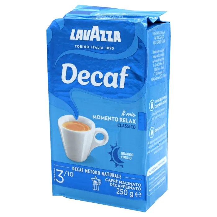 Lavazza Dek Classico decaffeinated ground coffee, 250 g pack