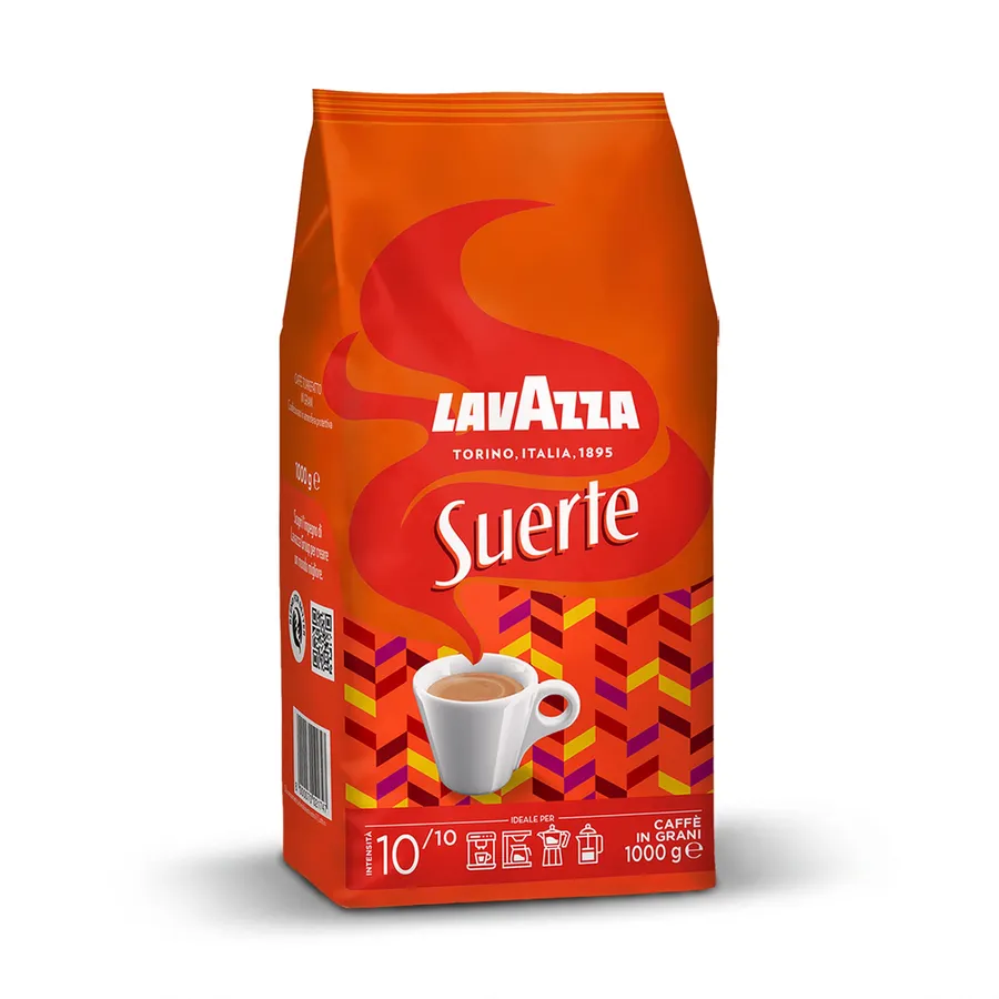 Lavazza Suerte medium roast whole bean coffee, 1 kg bag