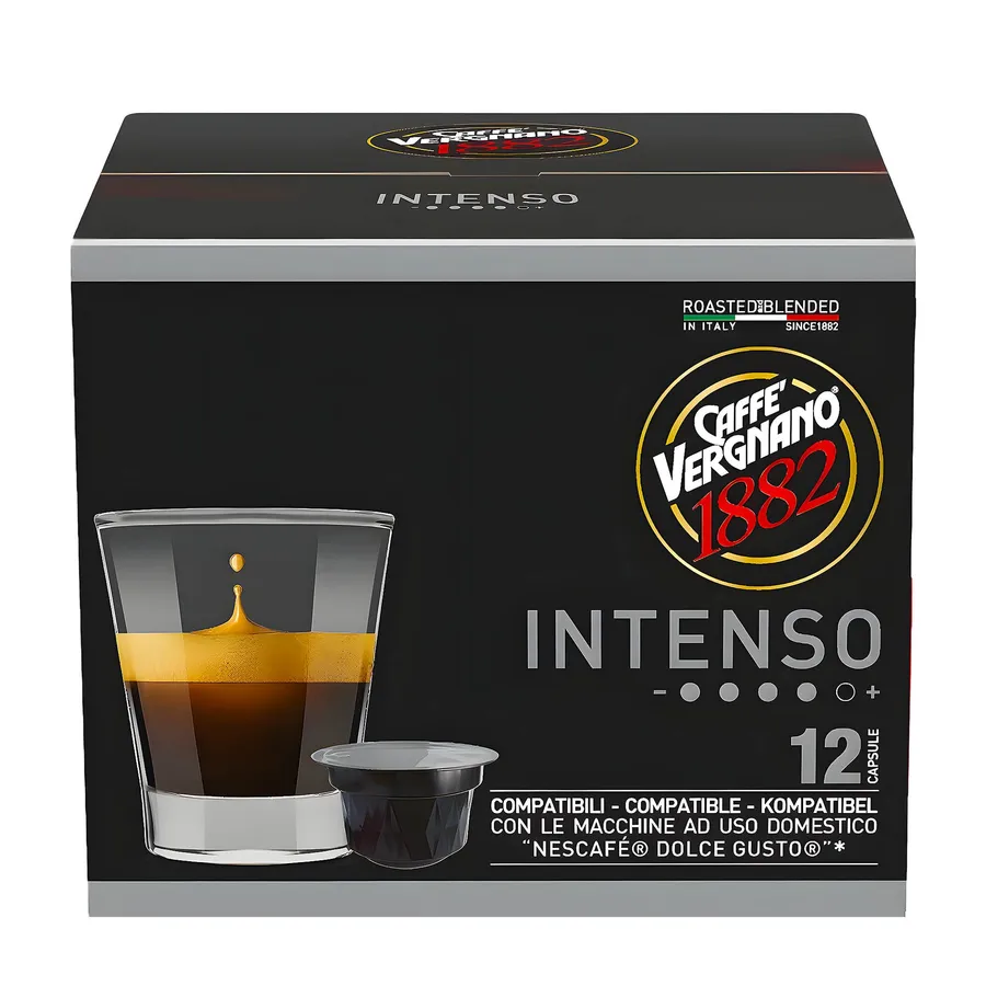 Caffe Vergnano Intenso Dolce Gusto compatible coffee capsules, box of 12