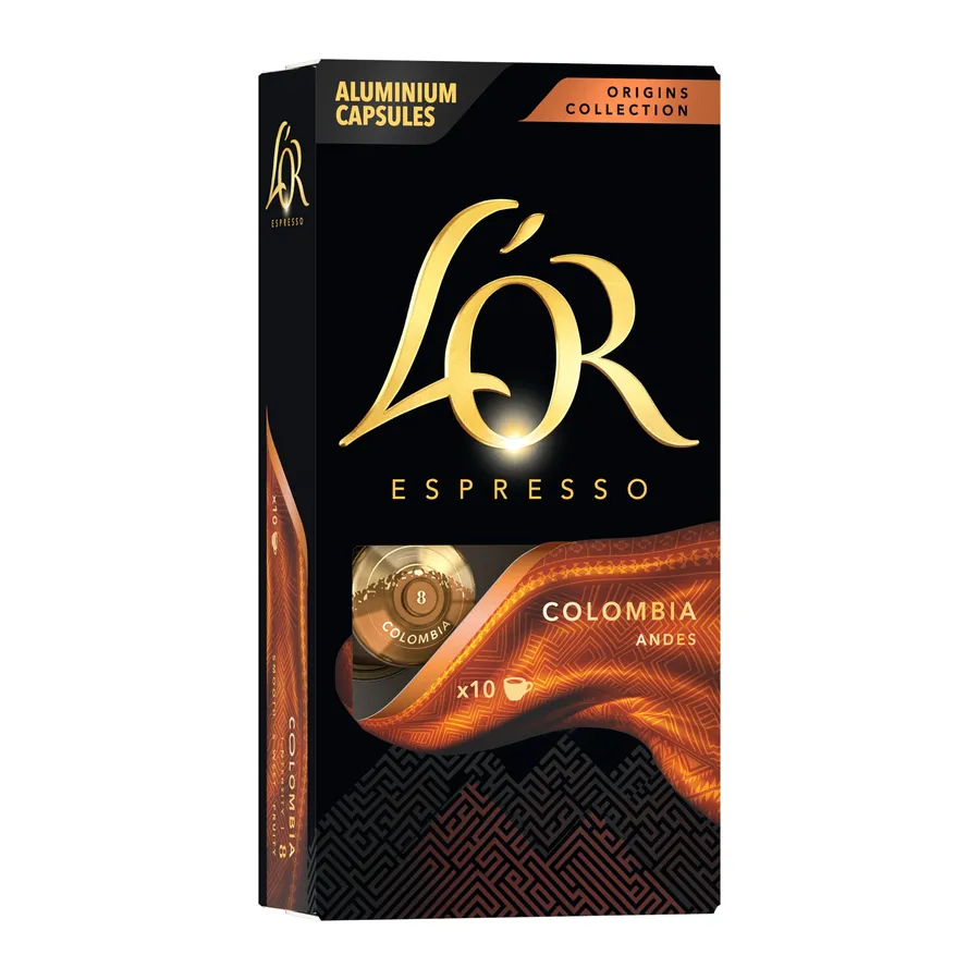 L'OR Espresso Colombia coffee capsules compatible with Nespresso Original, box of 10
