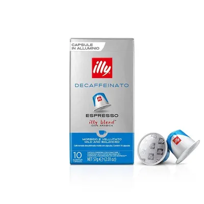 illy Decaffeinato decaffeinated espresso capsules compatible with Nespresso Original, box of 10