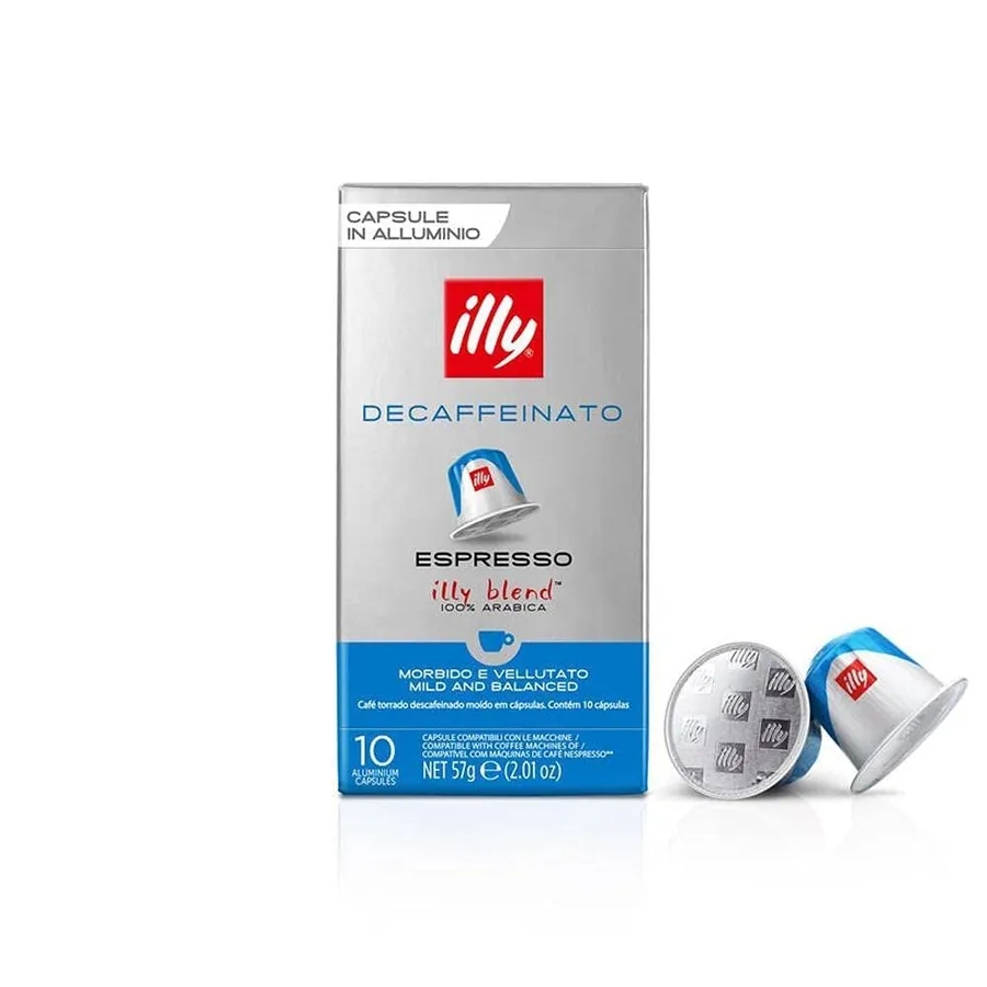 illy Decaffeinato decaffeinated espresso capsules compatible with Nespresso Original, box of 10