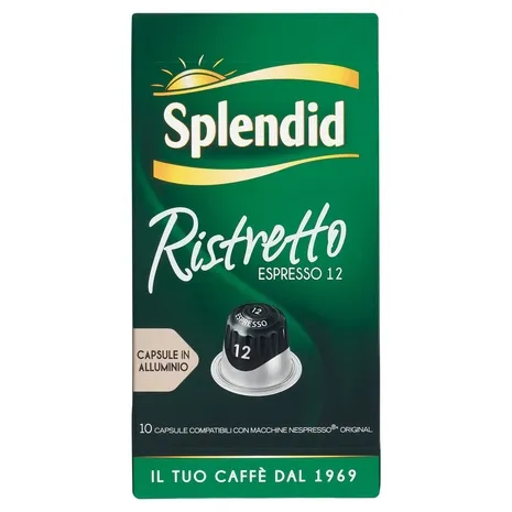 Splendid Ristretto aluminium coffee capsules compatible with Nespresso Original, box of 10