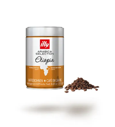 illy Arabica Selection Etiopia whole bean coffee, 250 g pressurised can
