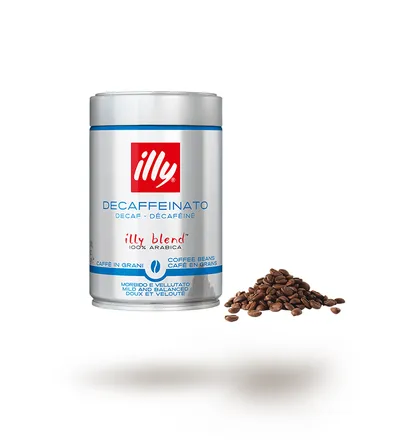 illy Decaffeinato 100% Arabica whole bean coffee, 250 g pressurised can