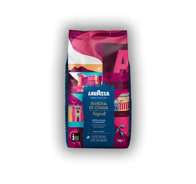 Lavazza Tales of Italy Riviera di Chiaia dark roast espresso coffee beans, 1 kg bag