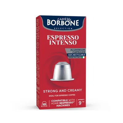 Caffe Borbone Espresso Intenso Nespresso compatible aluminium capsules, 10 capsule box, intensity 9 out of 10