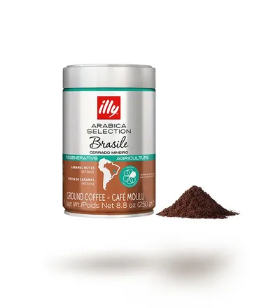 illy  Brazil Cerrado Mineiro Ground Coffee in Can - 250g