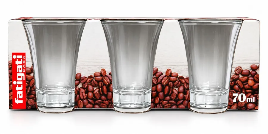 Fatigati Casa Glass Coffee Cups - Set of 3 - 70ml