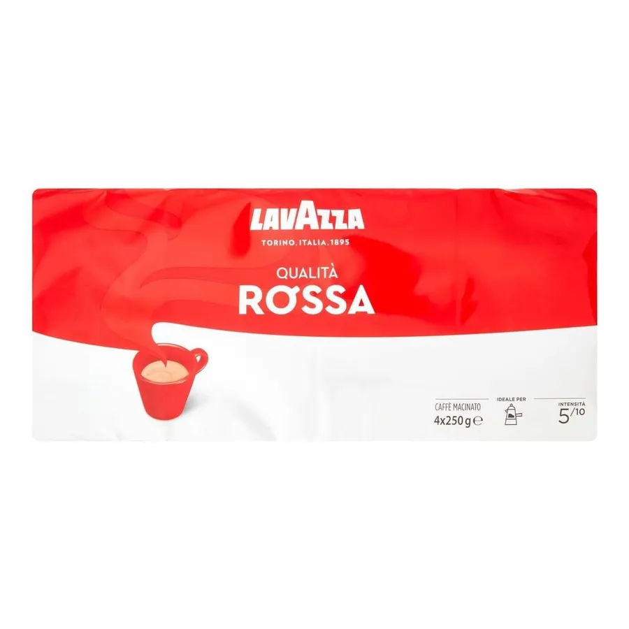 Lavazza Qualita Rossa Ground Coffee – 4 × 250 g multipack
