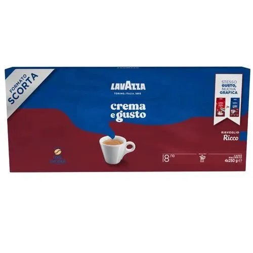 Lavazza Crema E Gusto Ricco Ground Coffee – 4 × 250 g multipack