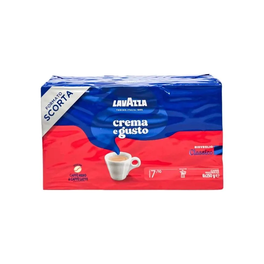 Lavazza Crema E Gusto Classico Ground Coffee – 6 × 250 g multipack
