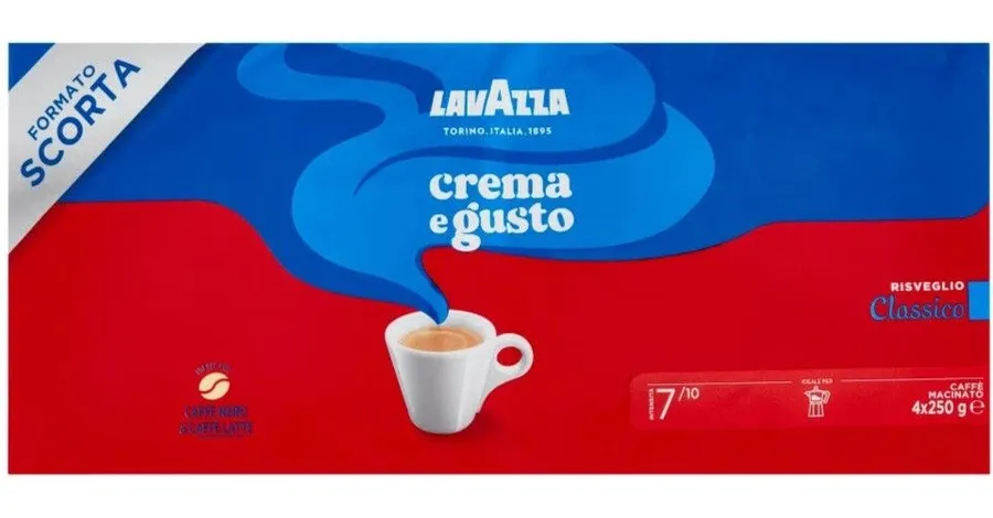 Lavazza Crema E Gusto Classico Ground Coffee – 4 × 250 g multipack
