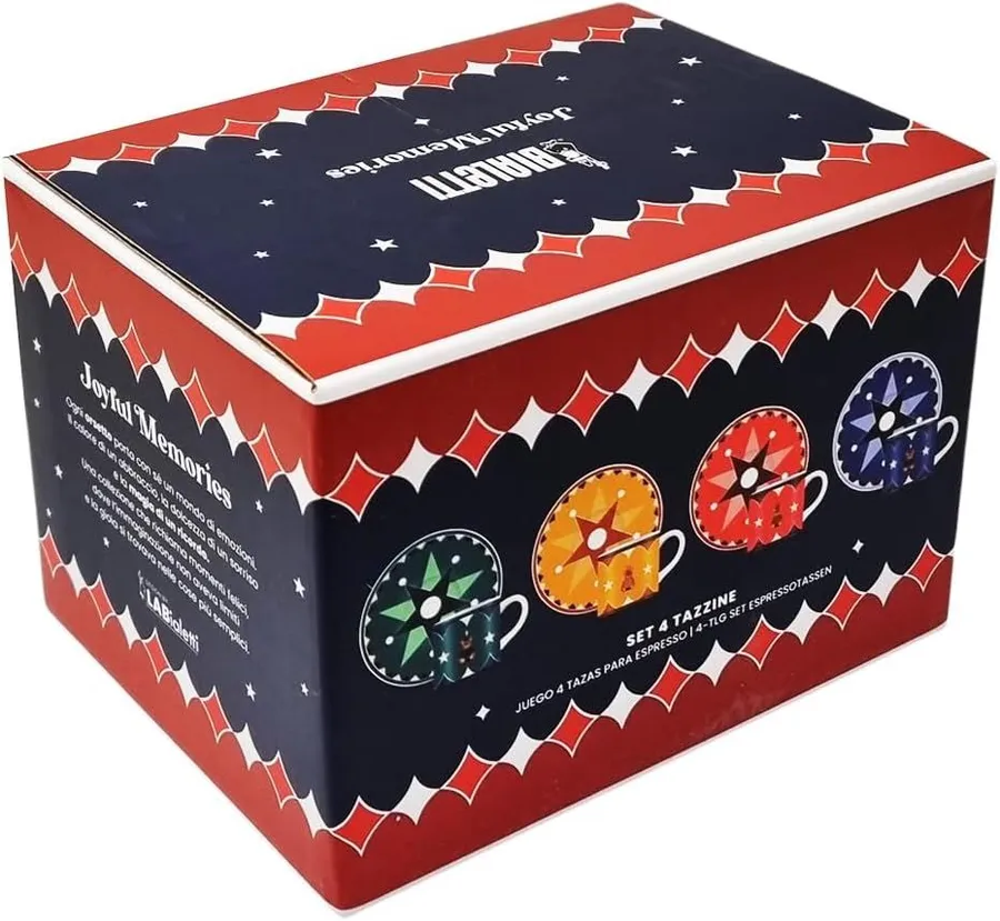 Bialetti Joyful Memories Espresso Cups With Saucer - 80ml - 4 Cups